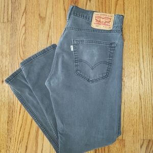 Levi's 502 Men's Charcoal Regular Taper Stretch Jeans Size: W33 L30